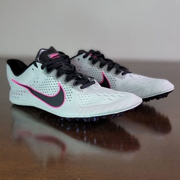 Nike Zoom Victory Elite Running Shoes Spikes White Pink Black Men\'s Size 11.5 main image 4